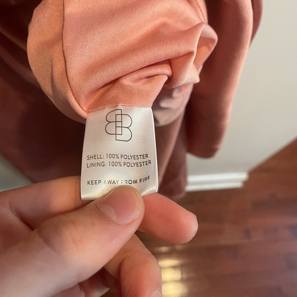 Baltic Born Blush Pink Satin Maxi Dress Flutter Sleeve V-Neck Women's M Formal - Picture 8 of 9